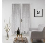 Paire de voilages droits passe-tringle 2 x 70 x 200 cm - Effet lin tissé - Milza Anthracite