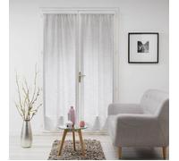 Douceur d'Intérieur, Paire Droite Passe-Tringle (2 x 70 x 200 cm) Milza Gris, Voile Tissé