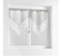 Paire de Voilages Duetto 60x160cm Gris & Blanc