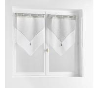 Paire de Voilages Duetto 60x160cm Gris & Blanc