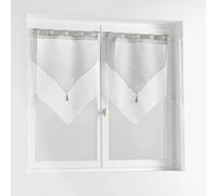 Paire de Voilages Duetto 60x160cm Gris & Blanc