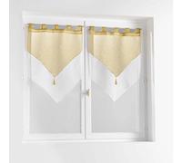 Paire de Voilages Duetto 60x160cm Miel & Blanc