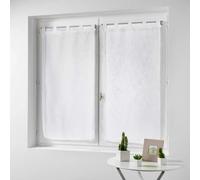 Douceur d'Intérieur Haltona Paire Droite Passants Effet Lin Tisse Haltona Polyester, Blanc, 120x60 cm