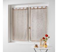 Douceur d'Intérieur Haltona Paire Droite Passants Effet Lin Tisse Haltona Polyester, Noisette, 120x60 cm
