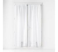 Douceur d'Intérieur Paire de voilages Lisséa passe tringle 2 x 70 x 200 cm voile sable Blanc