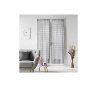 Douceur d'Intérieur, Paire Droite Passe-Tringle (2 x 70 x 200 cm) Candide Gris, Voile Sablé