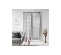 Douceur d'Intérieur, Paire Droite Passe-Tringle (2 x 70 x 200 cm) Candide Gris, Voile Sablé
