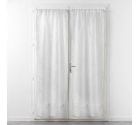 Douceur d'Intérieur, Paire Droite Passe-Tringle (2 x 70 x 240 cm) Filiane Blanc, Voile Sablé Appliqué