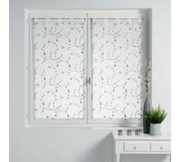 Paire de Voilages Petite Fleur 60x120cm Blanc & Gris