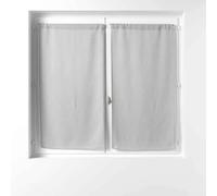 Douceur d'Intérieur, Paire Droite Passe-Tringle (2 x 60 x 160 cm) Soane Gris, Voile Tissé