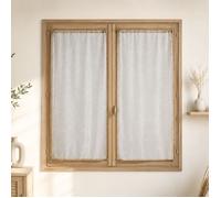 Paire de voilages vitrage - Effet maille à fils lurex Beige 60x 135 cm