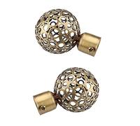 Paire d'embouts de tringle à rideaux de fenêtre Diamètre intérieur 22 mm 3 boules en nid d'abeille Bronze