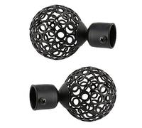 Paire d'embouts de tringle à rideaux pour fenêtre Diamètre intérieur 22 mm 3 boules en nid d'abeille Noir