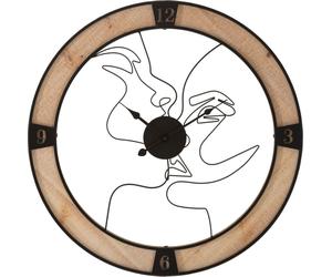 Paire d'horloges murales Mauro Ferretti Ø 60x3 cm noir naturel