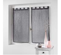 Paire droite passants 2 x 45 x 160 cm voile sable applique filiane Anthracite