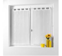Paire droite passants 2 x 45 x 90 cm voile sable fils chenille linahe Blanc