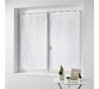Paire droite passants 2 x 60 x 120 cm effet lin tisse haltona Blanc Douceur d'Intérieur Blanc G
