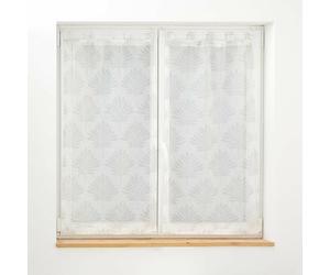 Paire droite passants 2 x 60 x 120 cm voile tisse applique levita Blanc