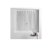 Douceur d'Intérieur Voilages Olympia Paire à passants voile sablé brodé 2 x 60 x 160 cm Gris