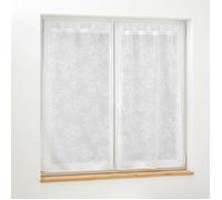 Paire droite passants 2 x 60 x 160 cm voile tisse applique karla Blanc