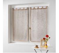 Paire droite passants 2 x 60 x 90 cm effet lin tisse haltona Noisette