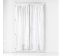 Douceur d'Intérieur Paire de voilages Lisséa passe tringle 2 x 70 x 200 cm voile sable Blanc