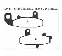 Coppia De Plaquettes EBC R FA147R Pour Suzuki 650 DR R 1990-1995