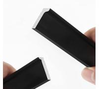 Paire poignées cuisine noires L équerre 12cm 15cm 24cm 28cm, Noir, 12cm | Poignée moderne angle arrondi, fixation , finition résistante