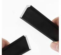 Paire poignées cuisine noires L équerre 12cm 15cm 24cm 28cm, Noir, 15cm | Poignée moderne angle arrondi, fixation , finition résistante