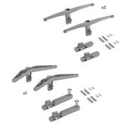Kit de supports pour 3 étagères en bois et 1 module pour structure Zero- Zamak- Peint gris pierre