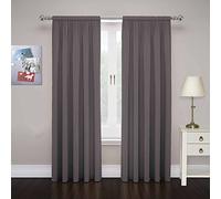 Pairs to Go Eclipse Cadenza Paire de Rideaux de fenêtre en Microfibre avec Passe-Tringle, filtrant la lumière, 213,4 cm de Long x 101,6 cm de Large, (2 Panneaux), Fumé