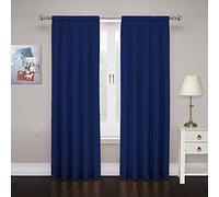 Pairs to Go Eclipse Cadenza Rideaux décoratifs Modernes avec Passe-Tringle pour Salon (2 Panneaux), 101,6 x 160 cm, Bleu Marine