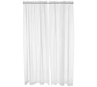 Pairs to Go Lot de 2 Rideaux de fenêtre à Double Passe-Tringle filtrant la lumière pour Salon, Polyester, Blanc, 150 cm de Large x 241,3 cm de Long