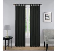 Pairs to Go Lot de 2 Rideaux de fenêtre décoratifs Modernes à Pattes pour Chambre à Coucher ou Salon (2 Panneaux), Coton, Noir, 76,2 cm de Large x 213,4 cm de Long