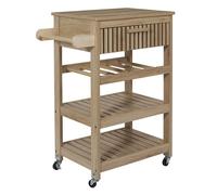 PAJAN - Desserte de Cuisine Multi-Rangement Effet Bois avec Tasseaux