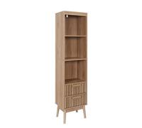 PAJAN - Rangement Colonne 2 Etagères 2 Tiroirs Effet Bois avec Tasseaux