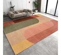 PAJEON Tapis de Enfant Imprimé Géométrique Coloré Rétro Rose Orange, 80 x 150 cm Tapis Moquette de Chambre à Poils Ras, Paillasson Intérieur - pour Chambre à Coucher de Salon
