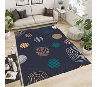 PAJEON Tapis de Salon Lignes à Pois Modernes Simples Jaune Rose Vert, 180 x 270 cm Tapis Moquette de Chambre à Poils Ras, Paillasson Intérieur - pour Chambre à Coucher de Salon