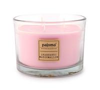 Pajoma Bougie parfumée à la canneberge et à la guimauve 340 g, dans un bocal en verre avec couvercle en bois, pour env. 40 heures