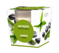 pajoma® Bougie parfumée en bambou - Verre satiné | 120 g de poids de cire, durée de combustion : 25 heures, dans un coffret cadeau élégant | qualité premium