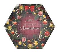 pajoma Bougies parfumées - Calendrier de l'Avent hexagonal - 24 bougies chauffe-plat - 6 variétés différentes - Avec photophore