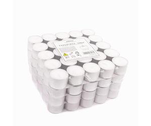 pajoma® Lot de 100 bougies chauffe-plat blanches - Paraffine non parfumée - Durée de combustion : 8 heures - 20 g de poids de cire - 25 x 38 mm - Pour gastronomie, mariage, décoration, fête, détente,