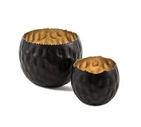 pajoma Lot de 2 photophores Black & Gold H 10