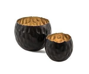 pajoma Lot de 2 photophores Black & Gold H 10