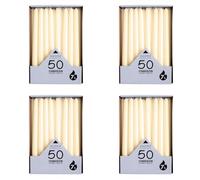 pajoma® Lot de 4 bougies à tige ivoire - Hauteur : 25 cm, diamètre : 2 cm - Durée de combustion : environ 7 heures - Polyvalent comme bougie de table, de décoration, de Noël et pour les événements