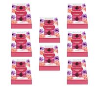 pajoma® Lot de 8 bougies chauffe-plat, pamplemousse cassis - 64 bougies chauffe-plat parfumées dans une coque en polycarbonate - Durée de combustion : environ 4 heures - Hauteur : 1,5 cm - Diamètre :