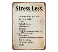 PAJPXPCD Classic Metal Tin Sign Stress Less Live More Vintage Wall Decor For Home Garden Yard Kitchen Porch Bedroom 8 X 12 inch