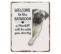 PAJPXPCD Mastiff Dog Gift Metal Sign Quirky Vintage Style Decor For Room In The House 8 X 12 inch
