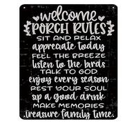 PAJPXPCD Outdoor Welcome Sign Metal for Porch Farmhouse Wall-Art Front Door Area Patio Garden Home Decor 8 X 12 inch