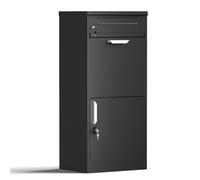 Paketbriefkasten Schwarz 50x37x115cm Paketbox Freistehend Abschließbar Paketannahme Zuhause
